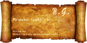 Mravko Györk névjegykártya
